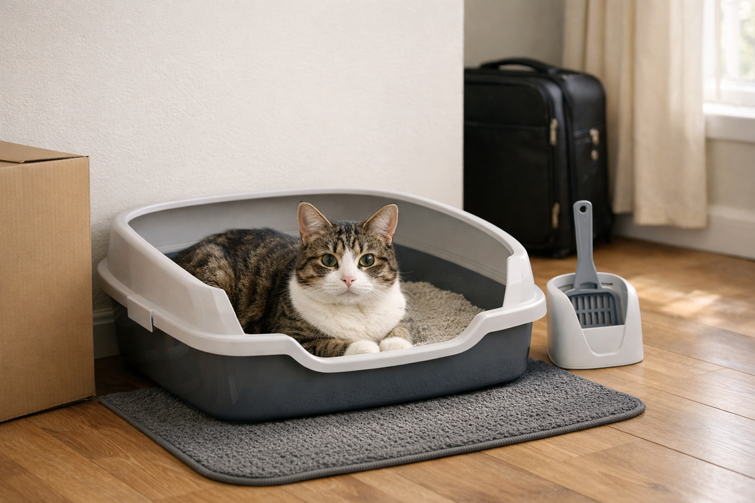 Litière Pacha : chat qui dort dans sa litière par stress et recherche de sécurité dans un environnement calme