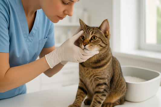 Chat en pleine santé se toilettant dans un salon lumineux, pelage brillant et bien entretenu, symbole de bien-être grâce à Litière Pacha.