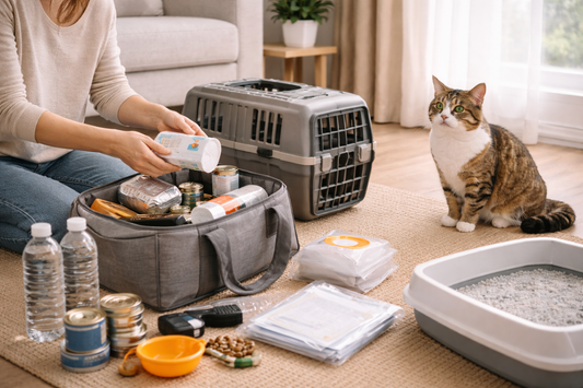 Préparation d’un kit d’urgence pour chat à la maison afin d’assurer sa sécurité en cas de catastrophe naturelle avec Litière Pacha