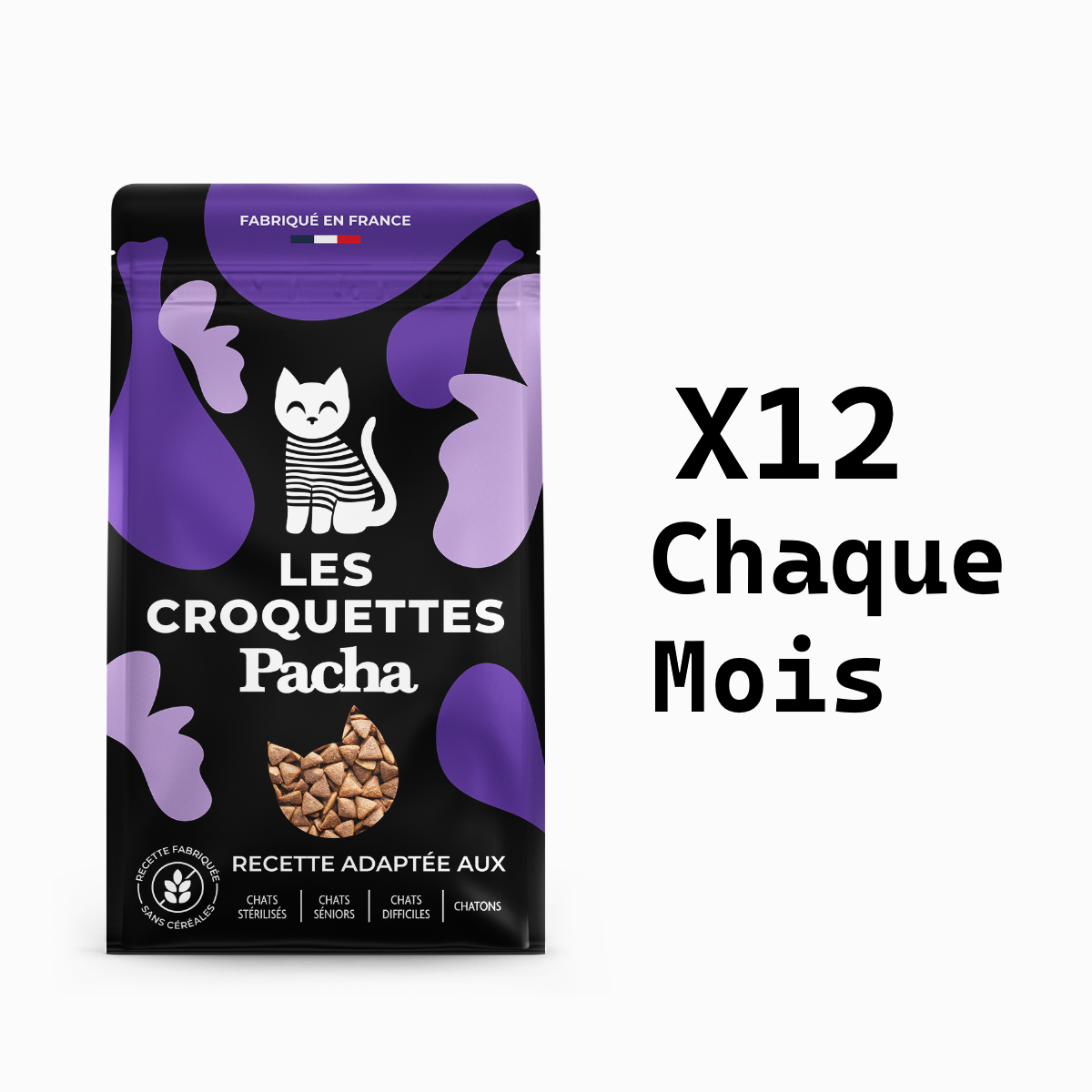 ze) 12 sacs de CROQUETTES tous les mois