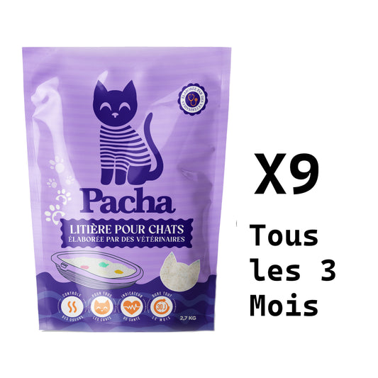 d) 9 sacs tous les 3 mois