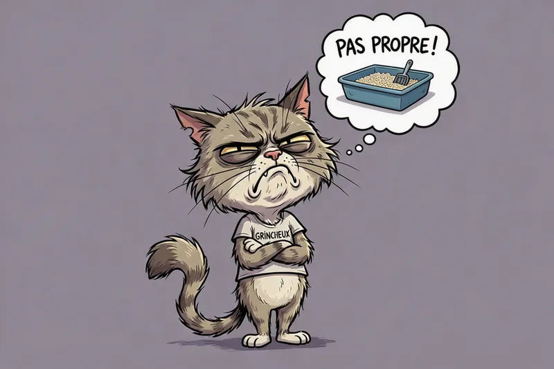 Chat mécontent de sa litière