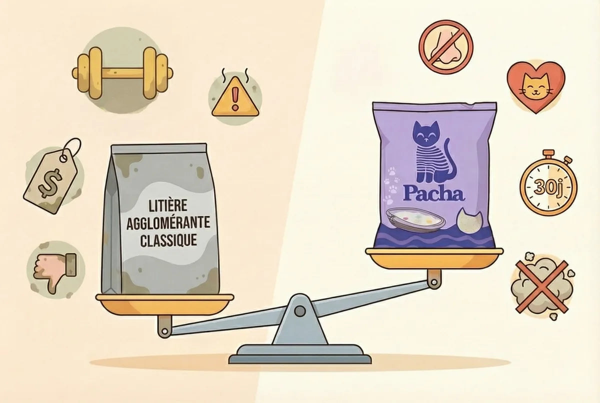 Balance comparative Pacha vs litiere classique