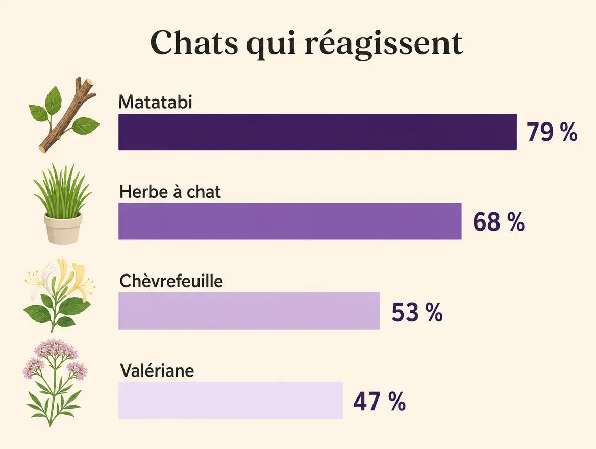 Chat tigré gris en train de mâcher un bâtonnet de matatabi sur un parquet